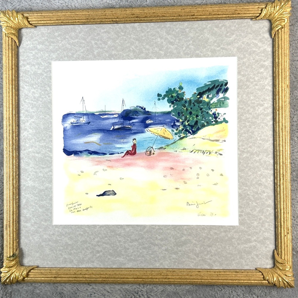 Alexandre Minguet Signed Lithograph "Grand Case" Saint Martin - Rare Essai 3/10